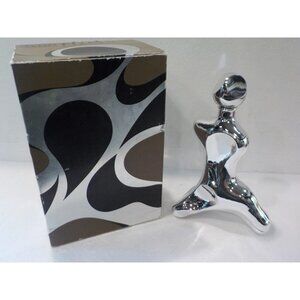 Vintage Avon Futura Wild Country Aftershave 5 oz Silver Chrome Figure Decanter
